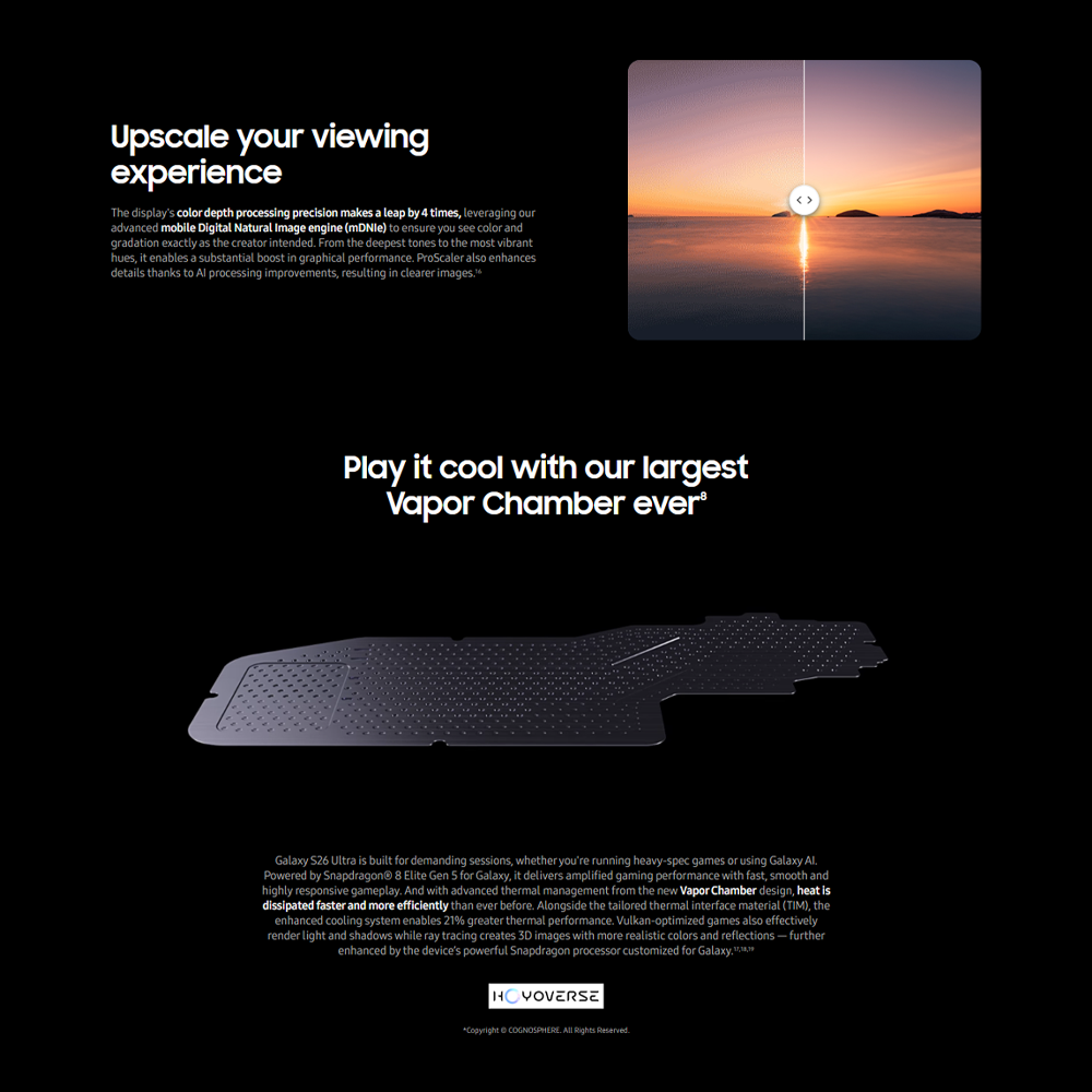 SAMSUNG Galaxy S26 Ultra 12GB+256GB/ 12GB+512GB/ 16GB+1TB | 6.9 inches | 200MP Rear Camera | Li-Ion 5000 mAh | Android 16, One UI 8.5 | Qualcomm SM8850-AC Snapdragon 8 Elite Gen 5 (3 nm)