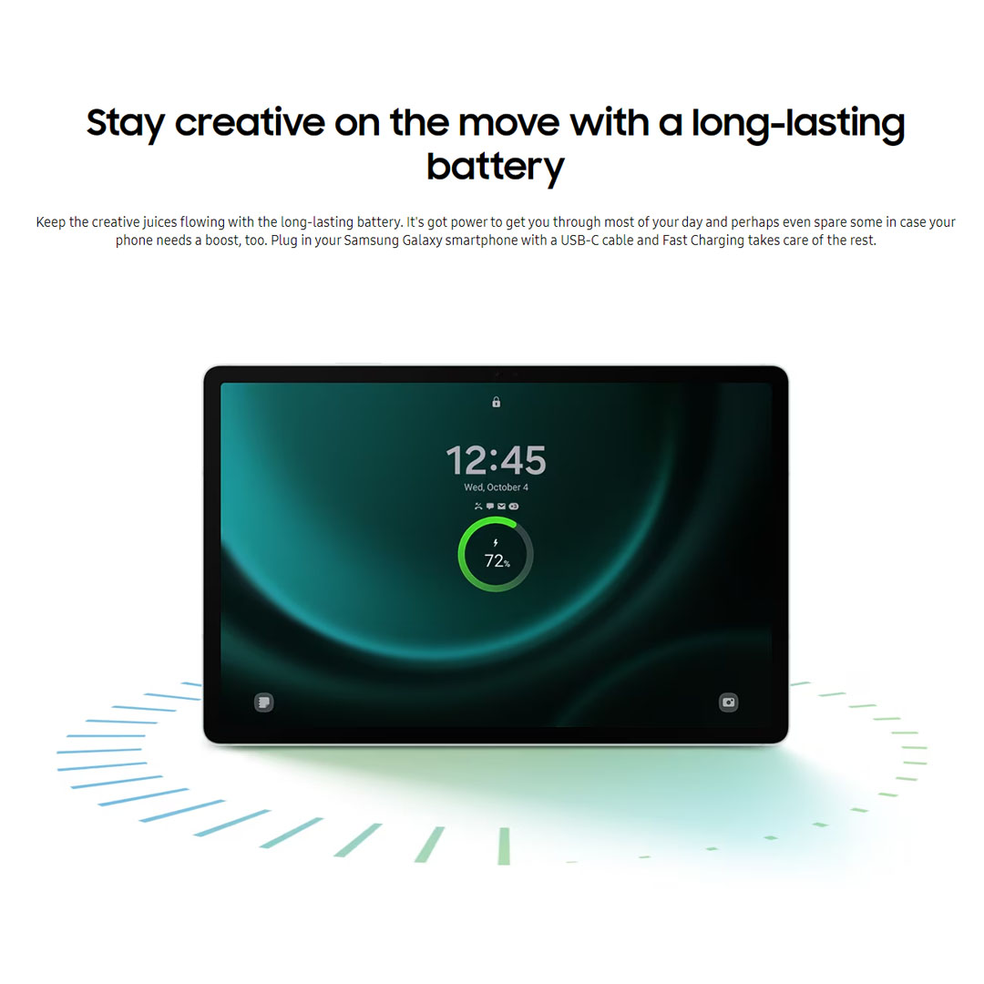 SAMSUNG Galaxy Tab S9 FE Wi-Fi | 6GB+128GB/8GB+256GB | 10.9" Display | 8000mAh Battery | 8MP Main Camera | One UI 5.1 | Tablet with 1 Year Warranty