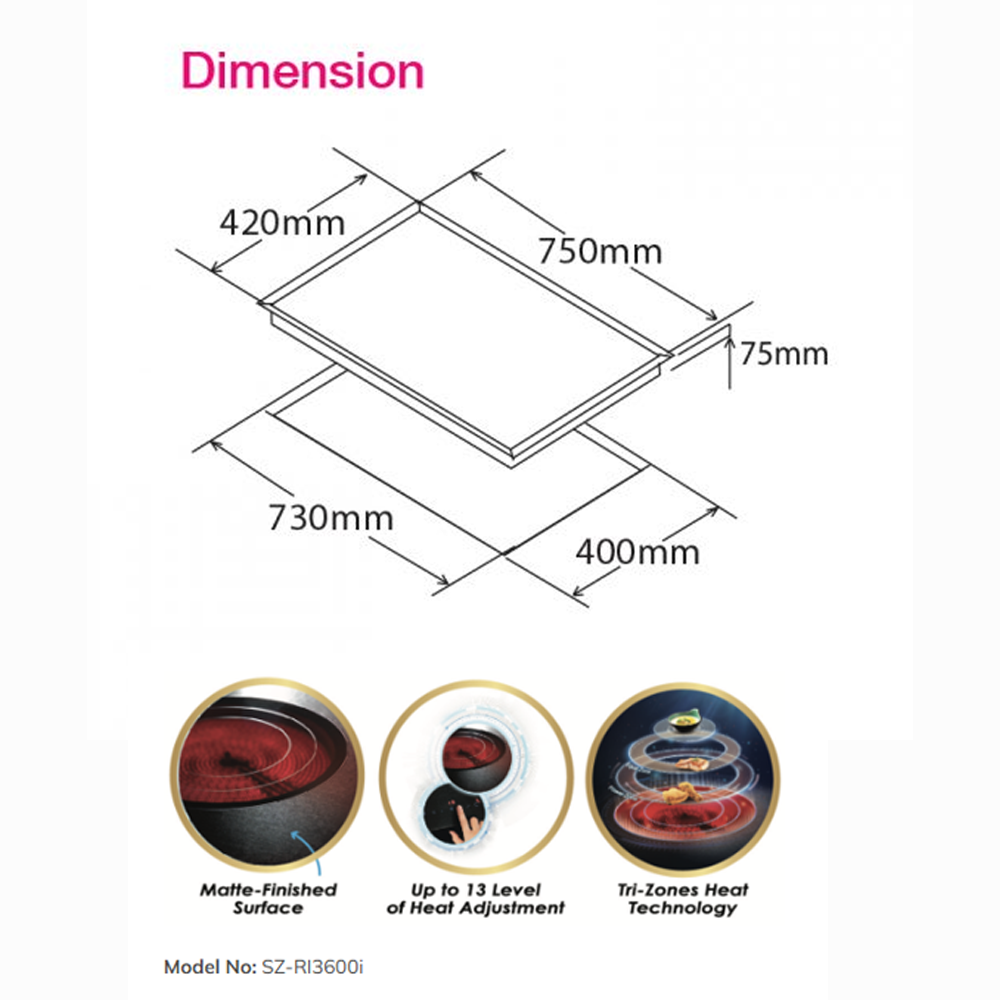 SENZ 2 Burners MultiCooker & SmartCooker  SZ-RI6200i / SZ-RC8200i / SZ-RI3600i | Touch Button | LED display | Pre-set heat level | Burners with 1 Year Warranty
