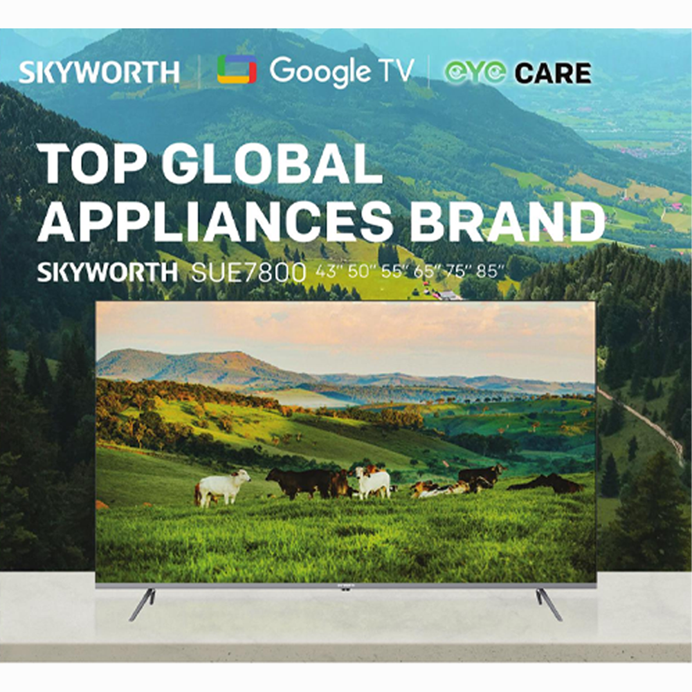 SKYWORTH 50" / 55" / 65" 4K UHD Eye Care Series Google TV SUE7950 | S AI Engine | HDR 10/HLG | EyeCare 5.0 | Find-my Remote