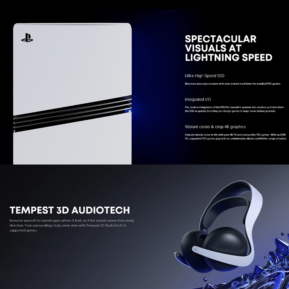 SONY 2TB Playstation 5 Pro Slim (DIGITAL) | Witness Play Unleashed | 2TB of SSD storage built-in