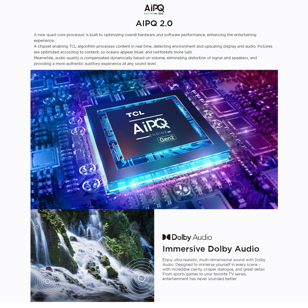 TCL 65" 4K HDR Google TV 65P637 | Dynamic Color Enhancement | AIPQ 2.0 | DTV EPG(without IP EPG) | Smart TV with 2 Year Warranty