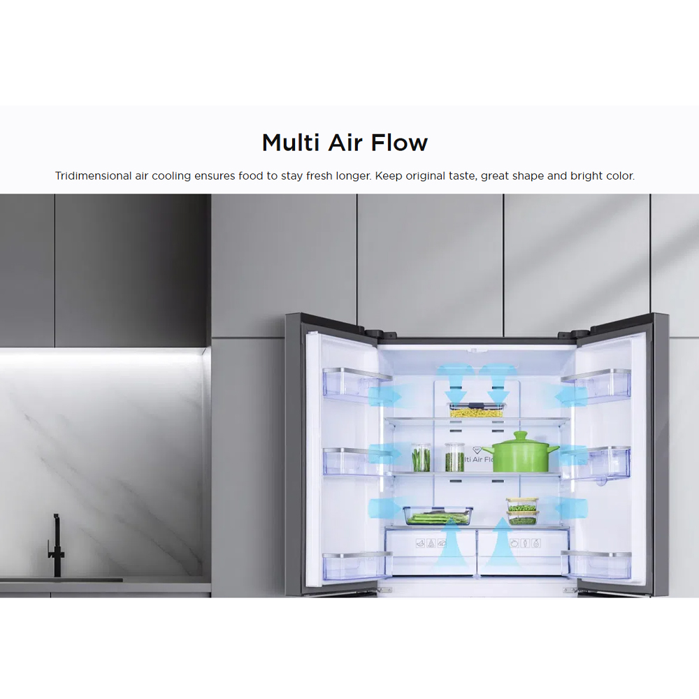 TCL 505L Twin Eco Inverter Multi Doors Refrigerator TR-C505AGWP | Total no frost | External LED display | LED light