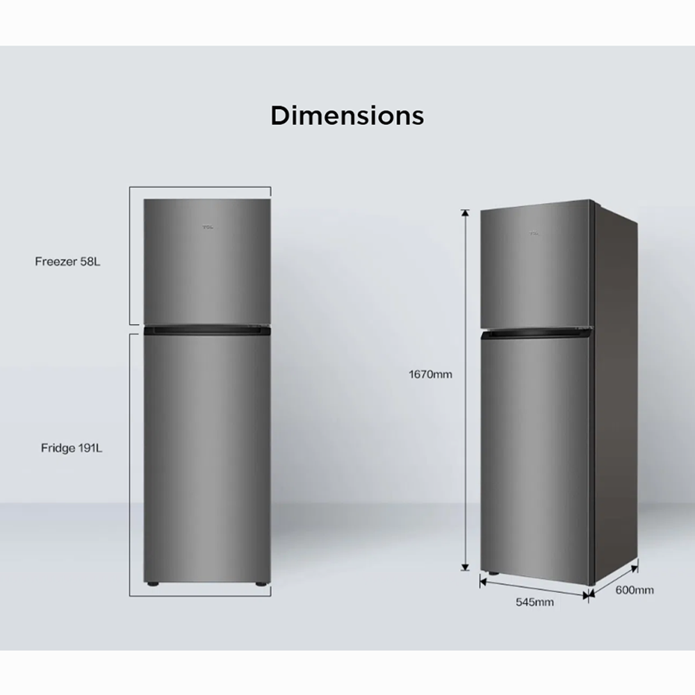 TCL 330L 2 Door Top Mounted Eco Fresh Refrigerator TRF-330WMY | Adjustable shelves | 5 star MY energy class | Humidity slider crisper