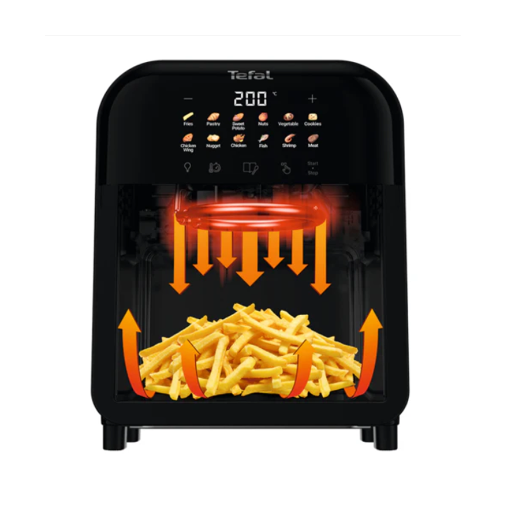 Tefal 6L Easy Fry Far-Infrared Vision Digital Air Fryer EY821865 | Far-Infrared Technology | Digital Control Panel | With Viewing Window