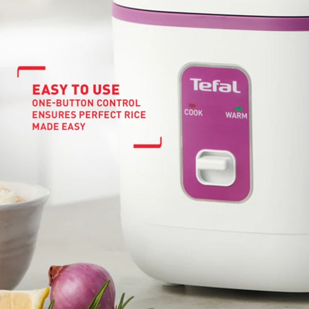 Tefal 0.4L Mini Mechanical Rice Cooker RK172165 | 0.4 L / 2-cup capacity | Non-stick cooking pot | Removable inner lid- Easy to Clean | Compact in size- Easy to Store