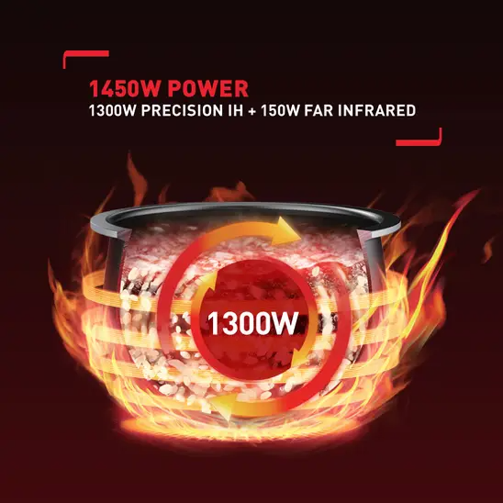 Tefal 1.5L Far Infrared IH Rice Cooker RK8868 | 12-hour Keep Warm feature | Touch control panel | 13 versatile cooking programs