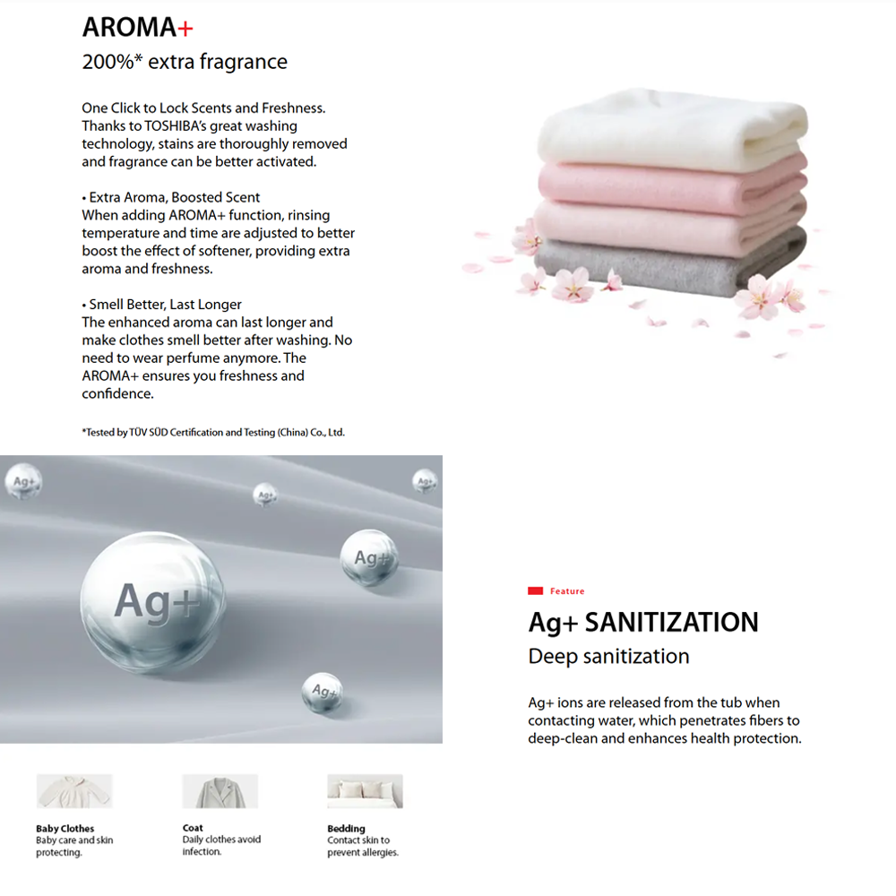 TOSHIBA 19KG AROMA+ UFB Greatwaves Top Load Washing Machine AW-T06DU2000QM(MK) | Ultra Fine Bubble | Origin Inverter