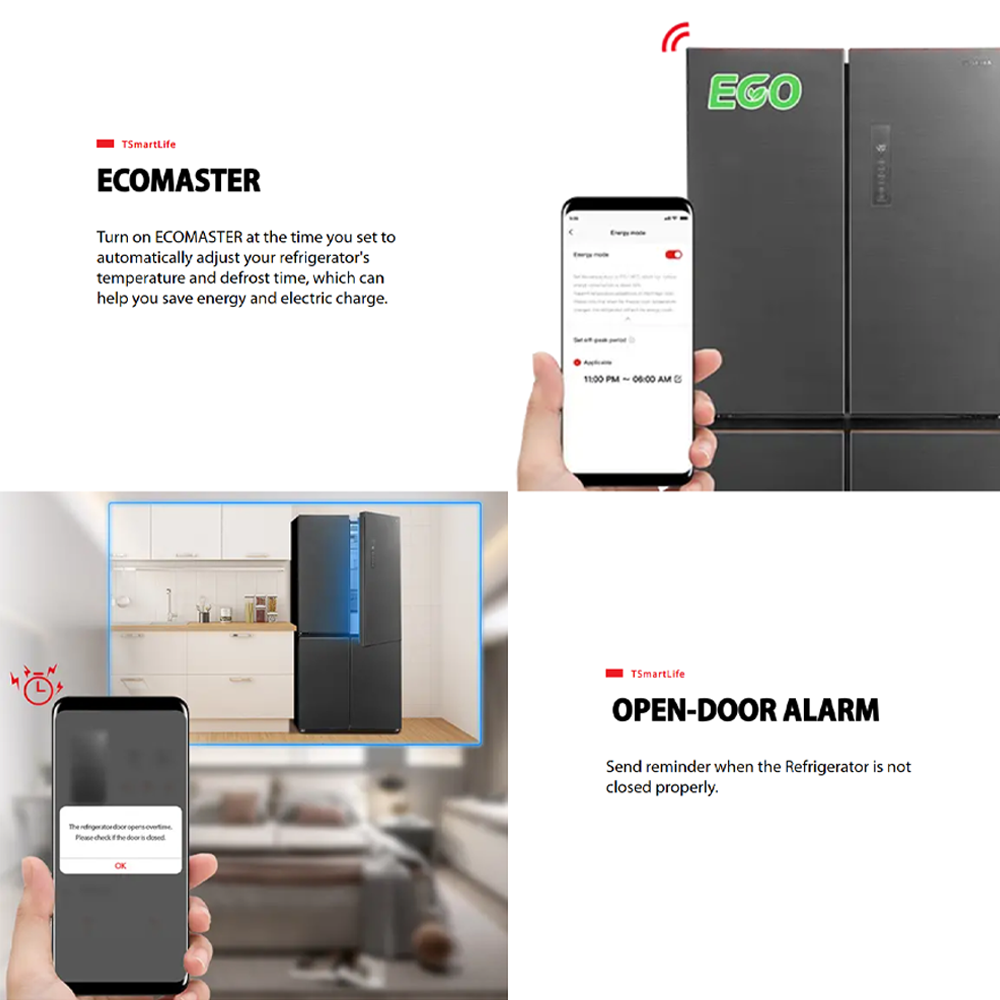 TOSHIBA 530L Multi Doors Origin Inverter IoT Refrigerator GR-RF531WI-PMY(60E) | Smart Control | PUREBIO- Ag+ ion | Smart Sensor