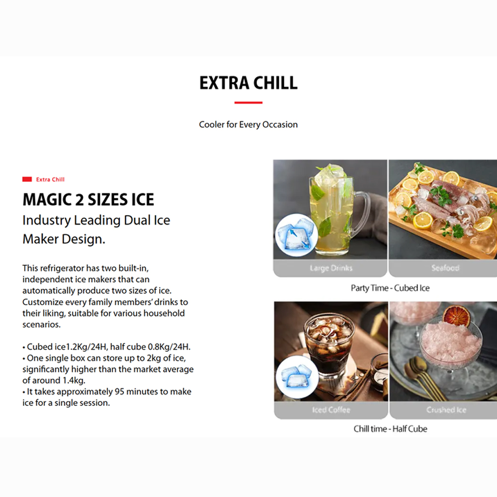 TOSHIBA 820L Side by Side Origin Inverter PureAIR Turbo Refrigerator Fuji GR-RS905WIA-PGY(67) | NaturePURE | Roomy Storage | Extra Chill