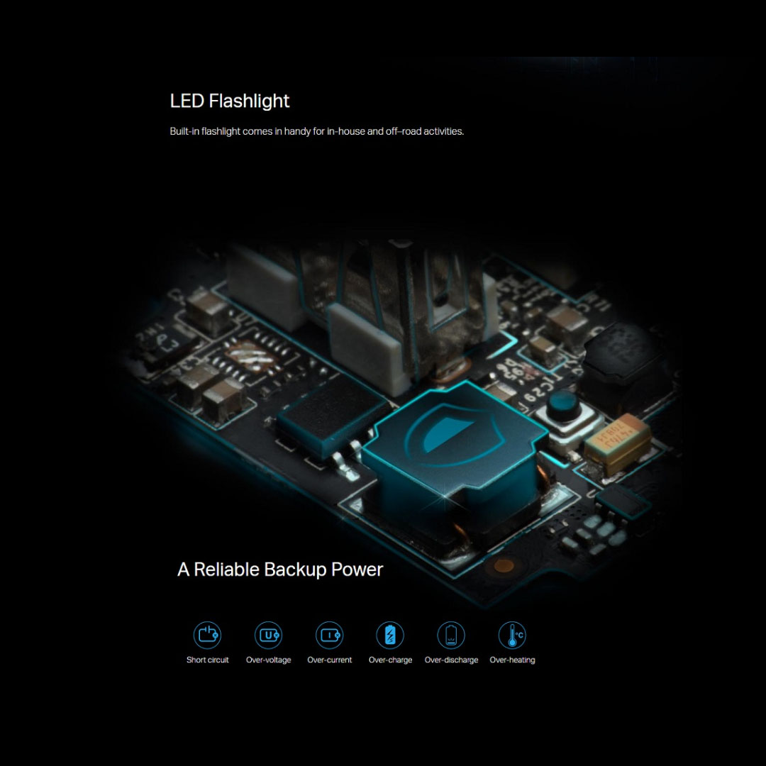 TP-Link 10400mAh Power Bank TL-PB10400 | Dual USB Ports | Compatible with 5V Input USB-Charged Devices | Multiple Safety Protections | Practical Flashlight | Powerbank with 3 Months Warranty