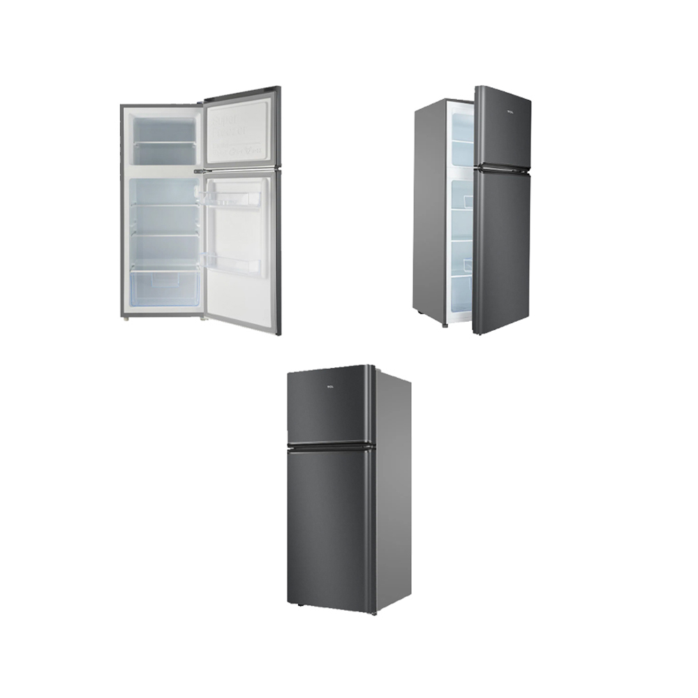 TCL 165L 2 Door Top Mounted Non-Inverter Refrigerator Crystal TRTM-W1650S1| Defrost | LED light | Strong and Durable Material | 2  Year General Warranty   10 Year Motor Warranty