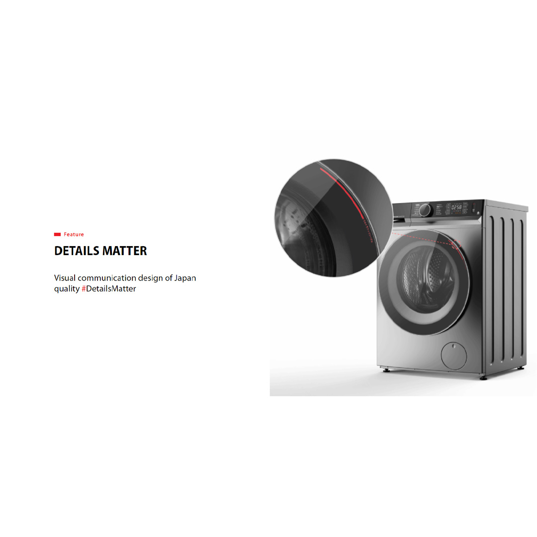 TOSHIBA Front Load THE GREATWAVES Origin Inverter Washer Dryer with Smart Control | 9.5KG/7KG - TWD-BM105GF4M(SK) / 11.5KG/8KG - WD-BM125GF4M(SK) / 12.5KG/8KG - TWD-BM135GF4M(SK) | Steam | Condenser | Drum Clean | Washer Dryer with 2 Year Warranty