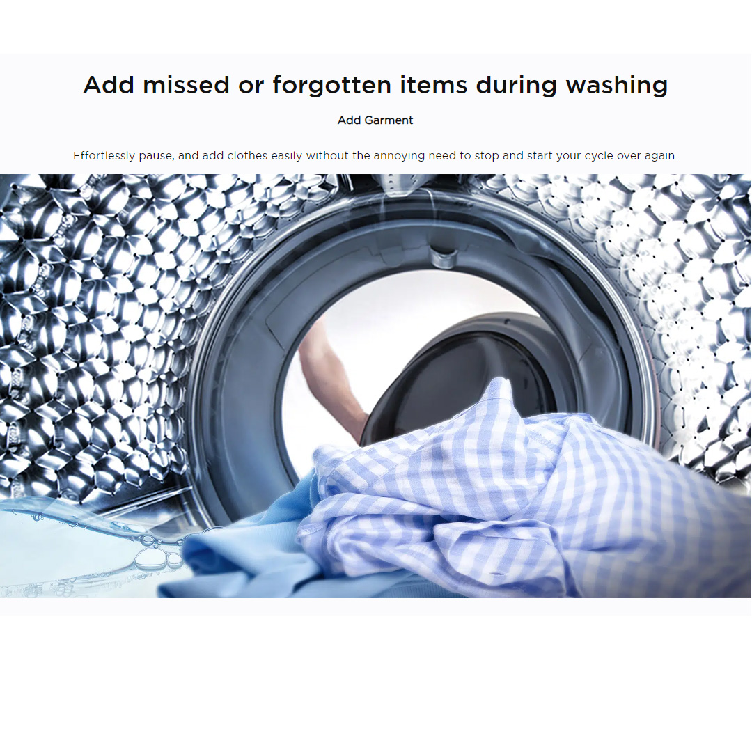 TCL 8/10KG Front Load Digital Inverter Washing Machine TWF80-G143061DA05 | Digital Inverter Motor | Steam Wash | Heat Sterilization | Add Garment | Drum Clean | 24 Hours Delay | Child Lock | Washing Machine with 2 Year Warranty