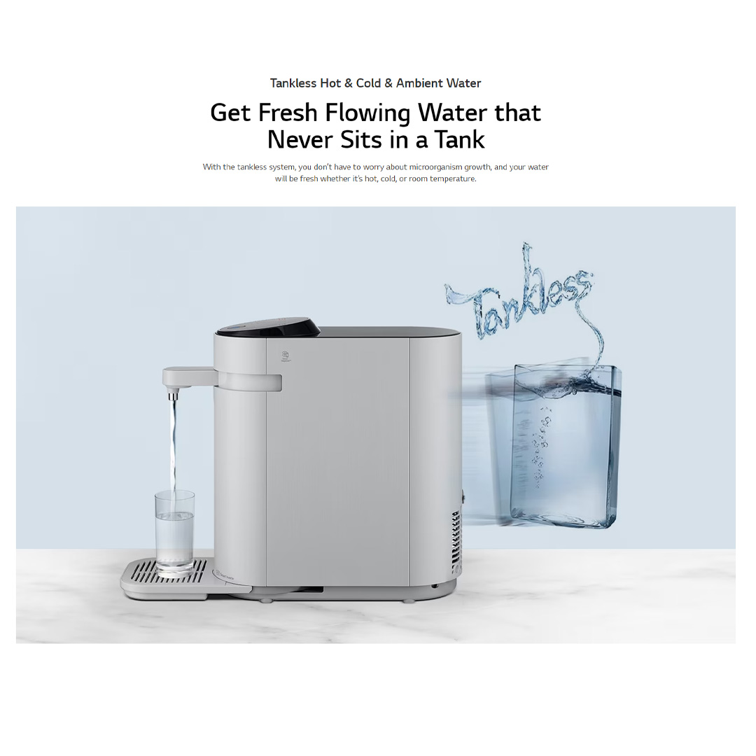 LG PuriCare™ Tankless Water Purifier with 4-Stage Filtration WD517AN | Tankless Hot & Cold | Ambient Water | ThinQ | Water Purifier with 1 Year Warranty