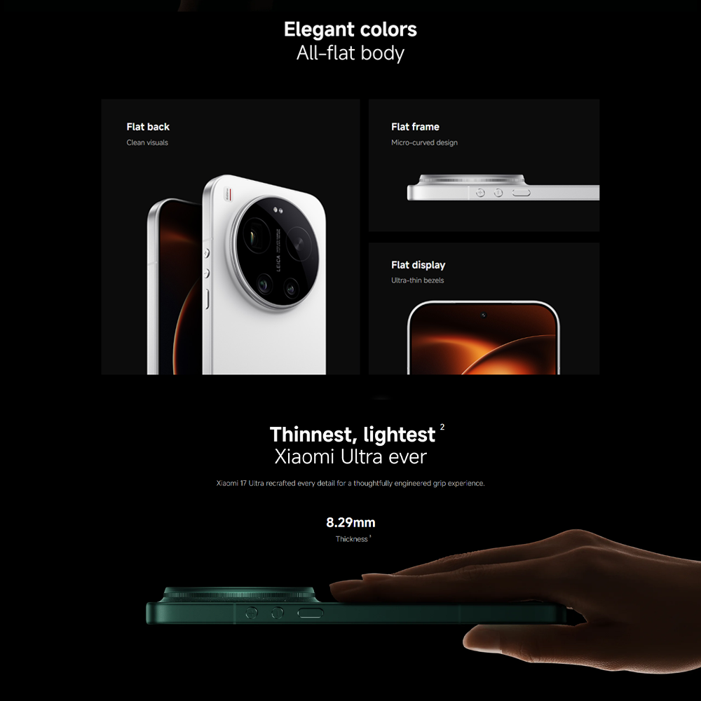 Xiaomi 17 Ultra 16GB+512GB/16GB+1TB | 6.9", LTPO AMOLED | 50MP Rear Camera | Qualcomm SM8850-AC Snapdragon 8 Elite Gen 5 (3 nm) | Li-Po 6000mAh, Supports 90W fast charging