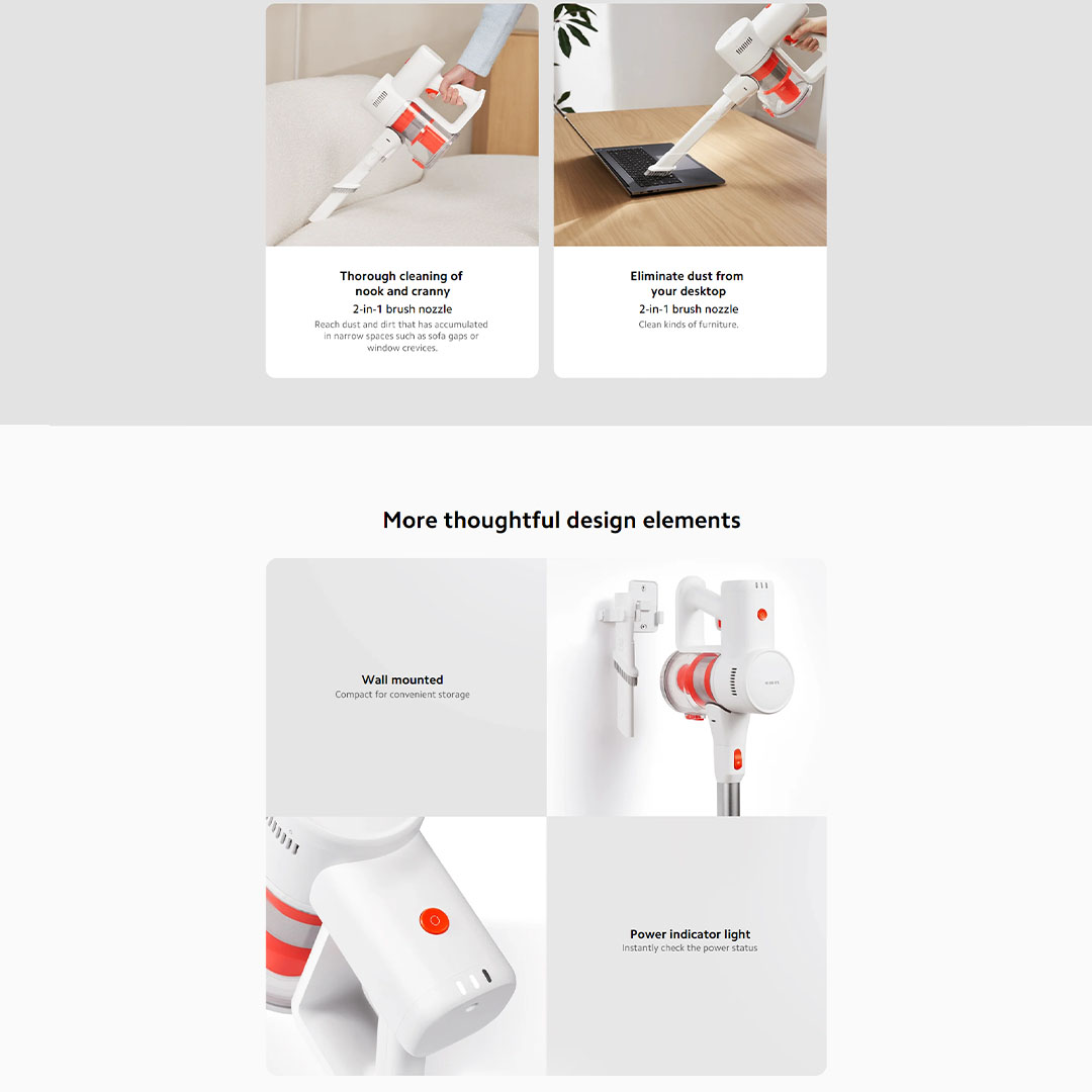 Xiaomi 215W Cordless Vacuum Cleaner G20 Lite C203 | Five-stage filtration | Ultra-long battery life | Upgraded brush head combo | 1  Year General Warranty