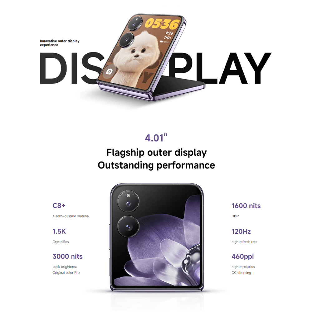 Xiaomi Mix Flip 12GB+512GB | 6.86" | Dual SIM | Android 14, HyperOS | Qualcomm SM8650-AB Snapdragon 8 Gen 3 (4 nm)