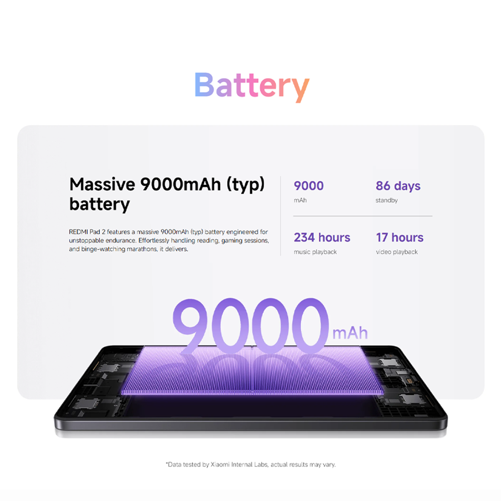 Xiaomi REDMI Pad 2 4GB+128GB | 11" 2.5K crystal-clear display | Advanced Helio G100-Ultra |  9000mAh