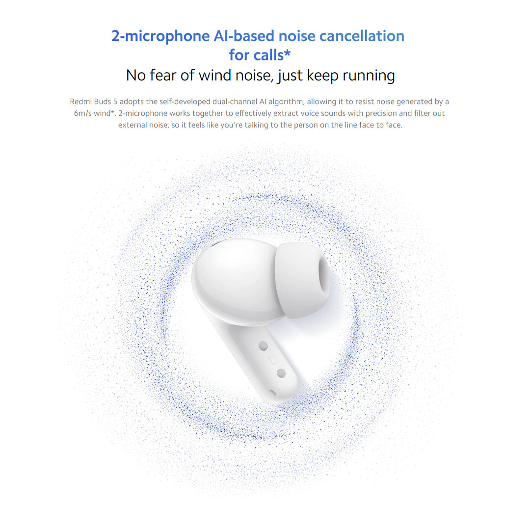 (Pre-Order 20.01.24 - 02.02.24) Xiaomi Redmi Buds 5 | AI Noise Reduction for Calls | Ultimate Hi-Fi Sound | Audio Balance | Earbud with 1 Year Warranty
