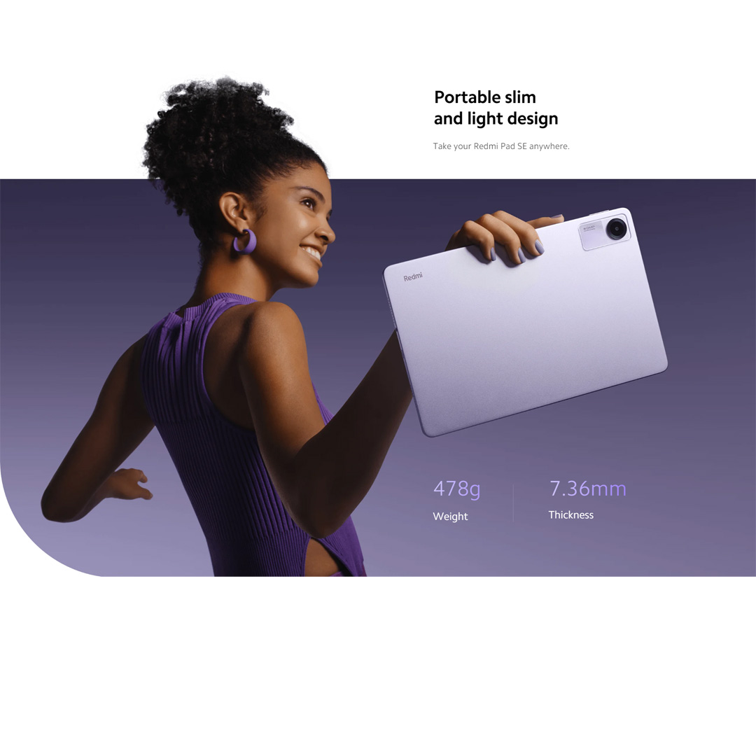 Xiaomi Redmi Pad SE 8GB+256GB | 11"FHD+ Eye-Care Display | 8000mAH (typ) Large Battery | 8MP Main Camera | Tablet with 1 Year Warranty