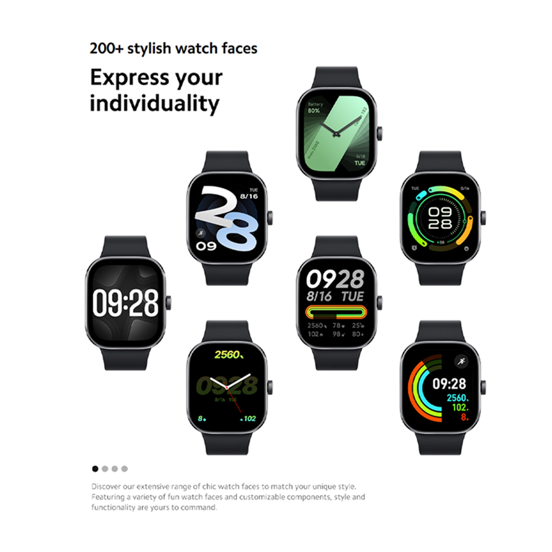 Xiaomi Redmi Watch 4 | 470mAh | Ultra-large 1.97" Square AMOLED | 60Hz refresh rate | 5ATM Water Resistance | Built-in Multi-System GNSS | 4-Channel PPG Sensor Configuration | Smartwatch with 1 Year Warranty