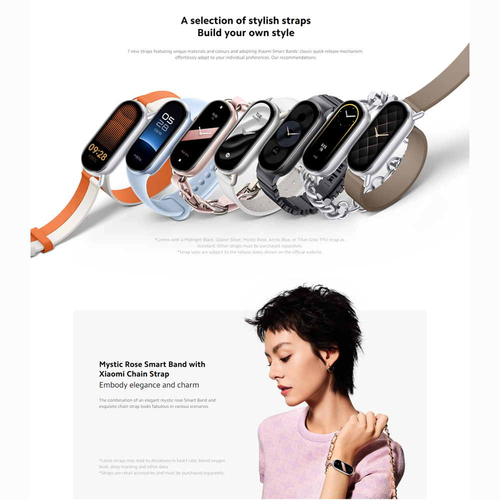 Xiaomi Smart Band 9 | Colourful metallic frame | 150+ sports modes | 1.62'' AMOLED display