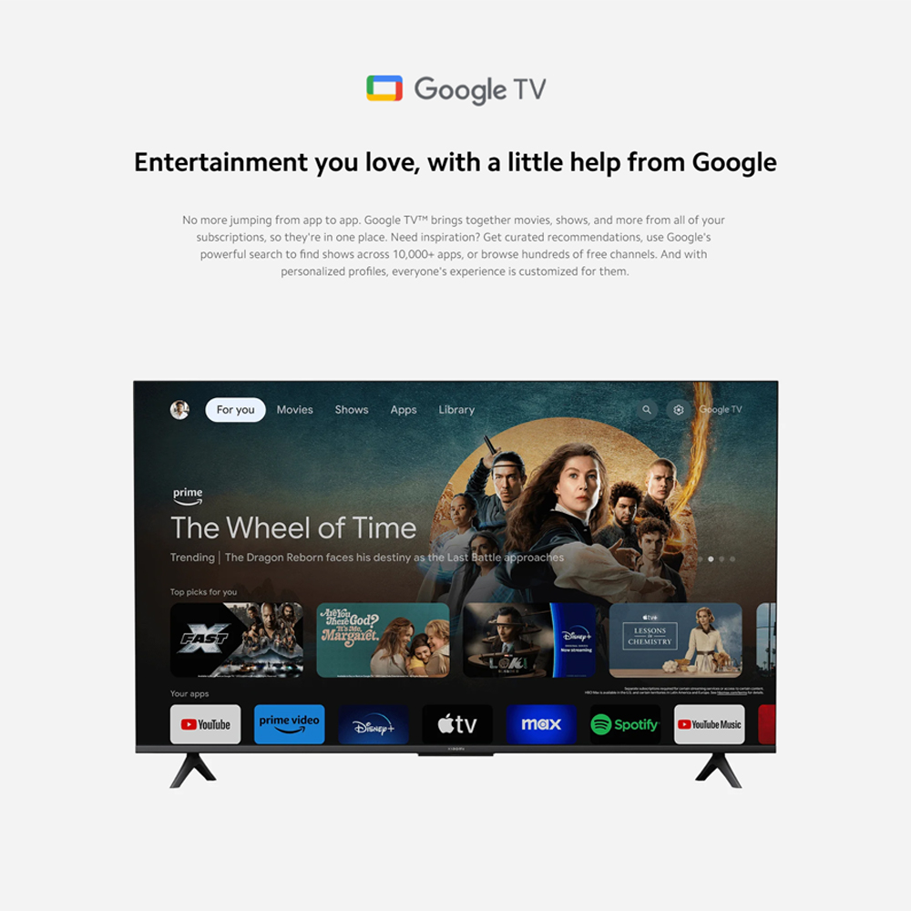 Xiaomi 55" 4K UHD Google TV TV A 55 2025 | 4K HDR | Dolby Audio™ | Ultra slim-bezel design | Google TV