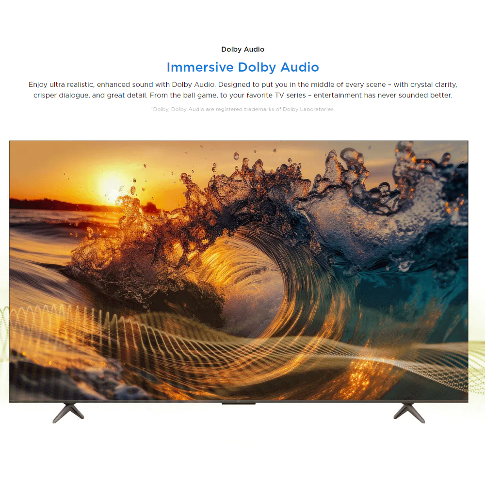 TCL 55" P655 4K UHD Google TV 55P655 | AiPQ Processor | Dynamic Color Enhancement | Dolby Audio | T-SCREEN | Bezel-less