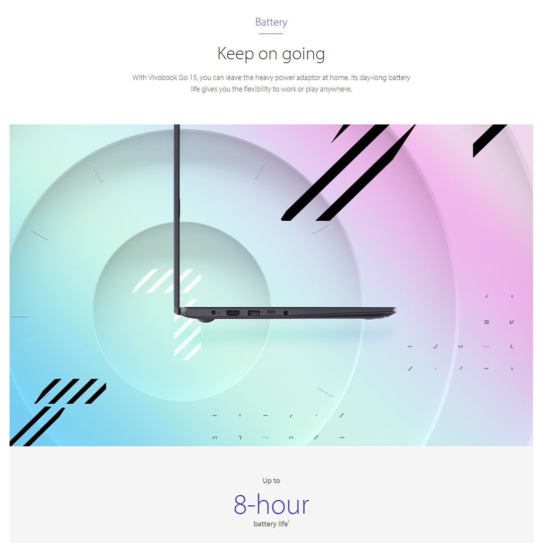 ASUS Vivobook Go 15  Laptop E510K-AEJ731WS (Intel Celeron N4500/ 8GB+512GB SSD/ 15.6-inch FHD/ W11) | Windows 11 Pro | up to Quad-core Intel processor | Up to 8-hour battery life2 | Laptop with  2 Year Warranty