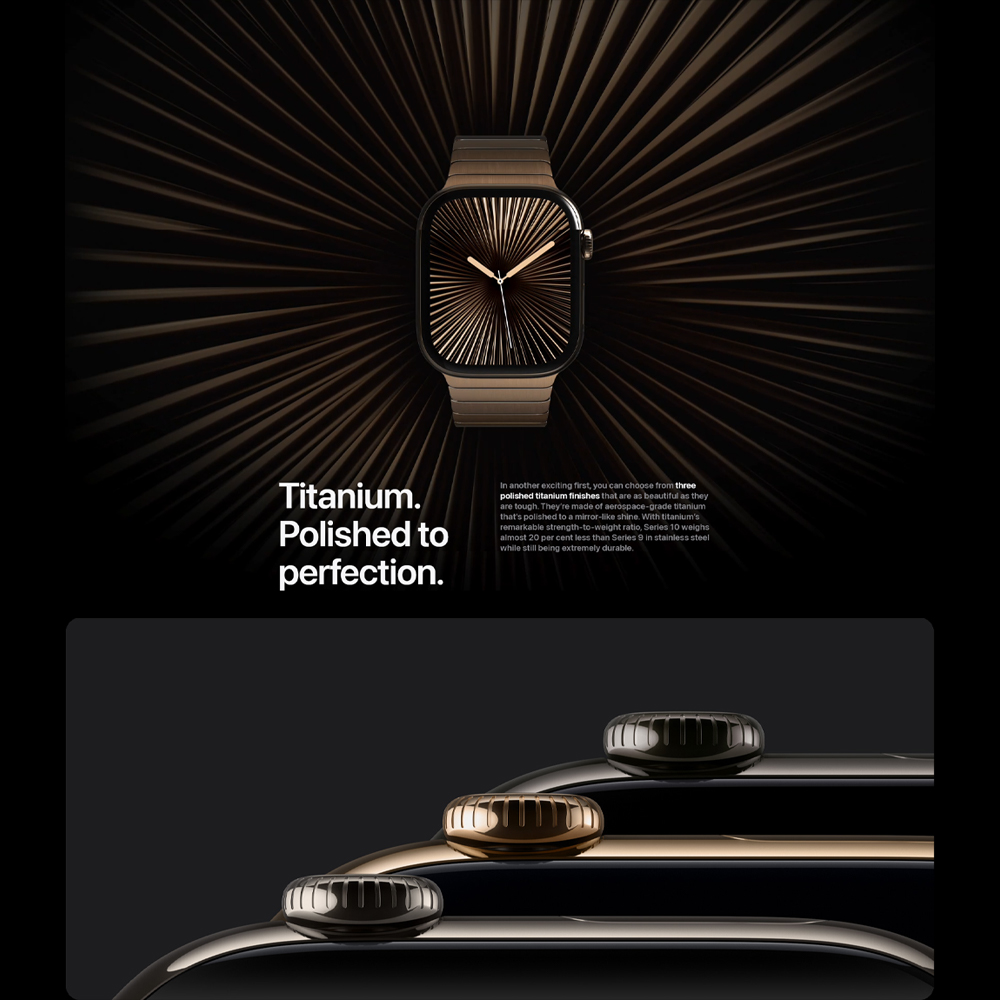 Apple Watch Series 10 Natural Titanium / Silver Aluminium GPS/ GPS + Cellular | LTPO3 OLED Always-On Retina display | Temperature sensing