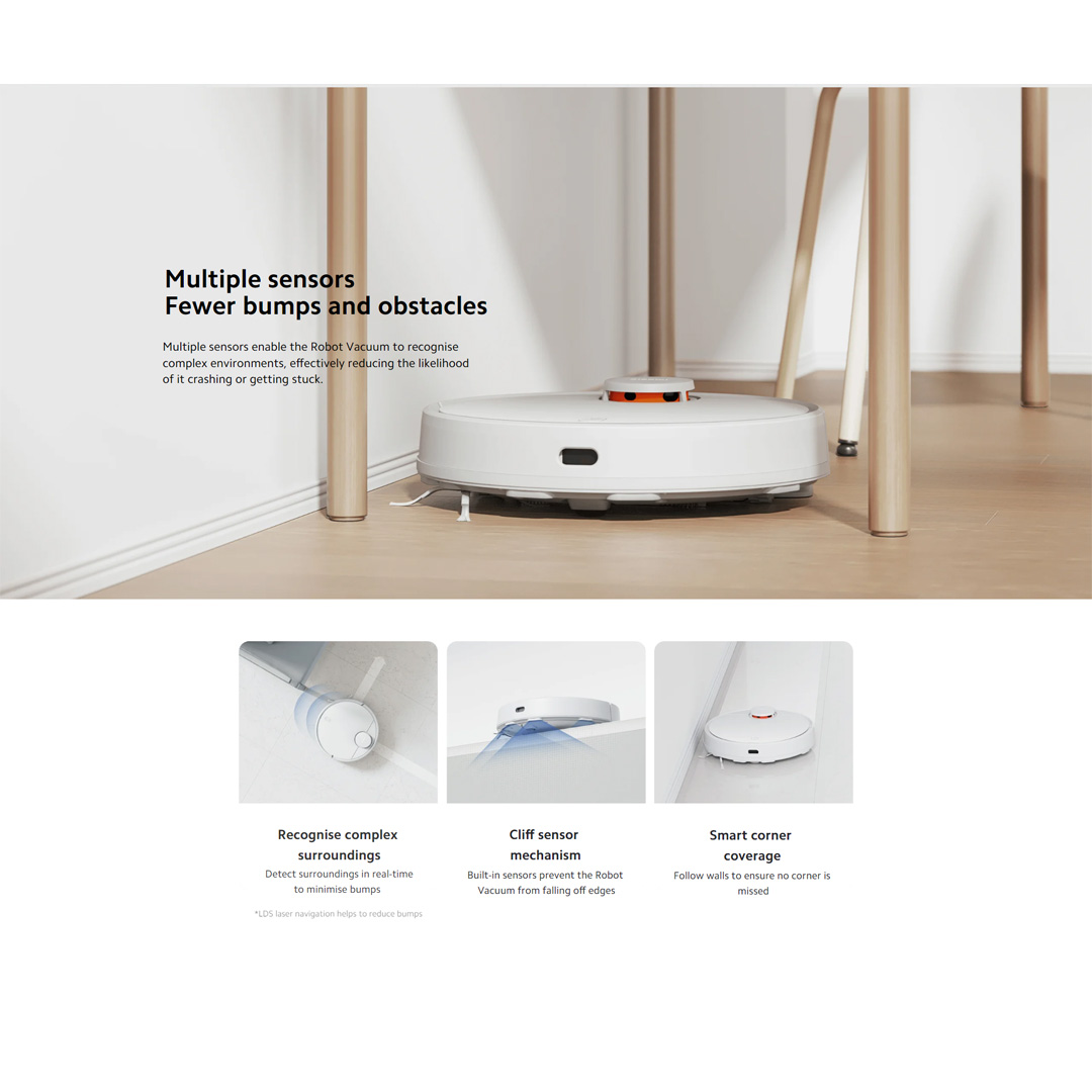 Xiaomi 45W Robot Vacuum S10 B106GL | 4000Pa Powerful Suction Fan Blower | LDS Laser Navigation System | Up to 130 Minutes of Battery Life | Vacuum with 1 Year Warranty