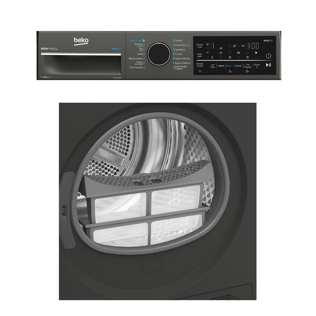 Beko 10KG Hybrid 2 Heatpump Tumble Dryer B5T64237WM | A++ Energy Efficiency Class | Wireless HomeWhiz Connection | Sensor Drying | Tumbler Dryer with 2 Year Warranty