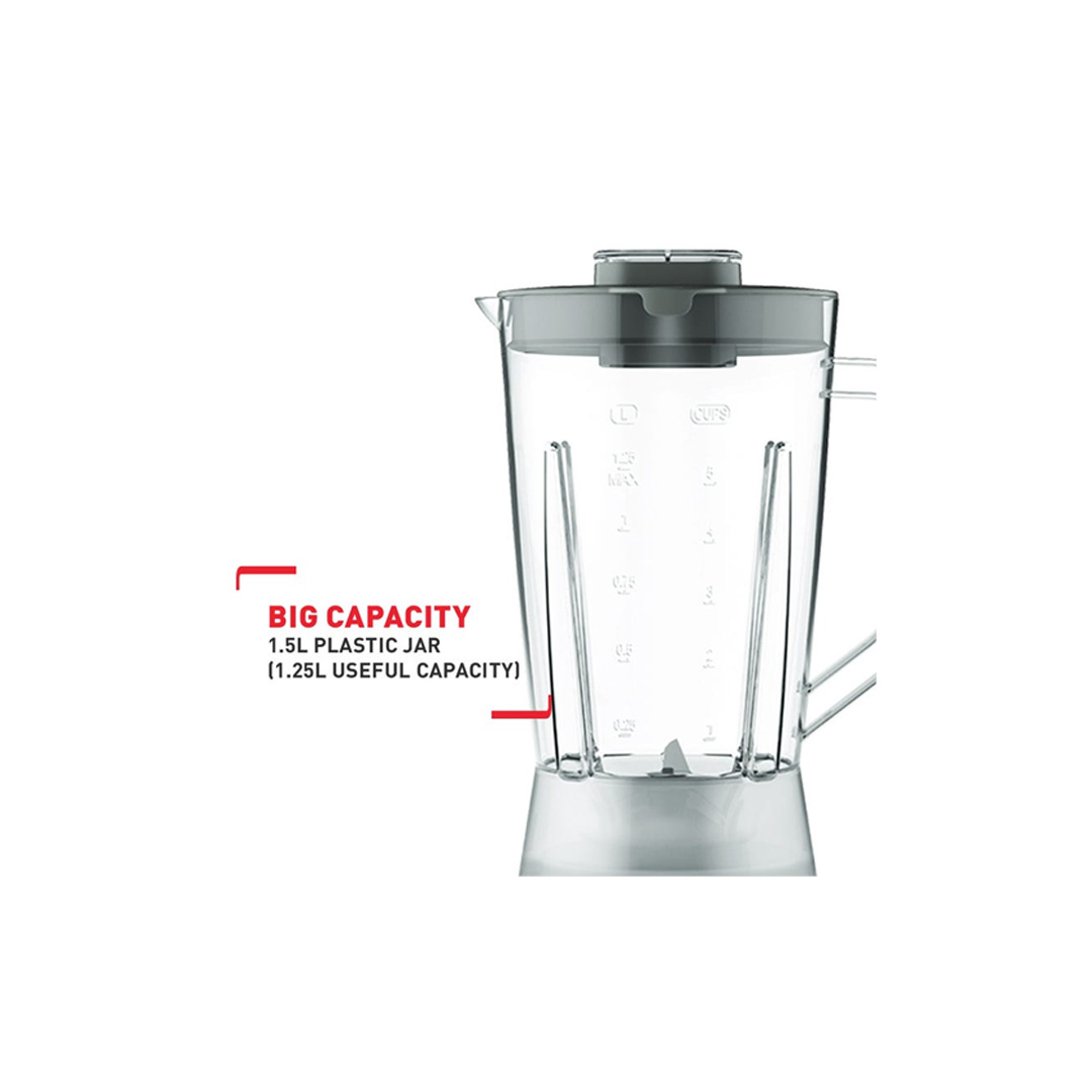 Tefal 1.5L Uno Blender with 2 Jar + Grinder BL2B4165 | 450W Power | Dishwasher Safe | Ice Crush Function | Dosing Cup | Blender with 2 Year Warranty