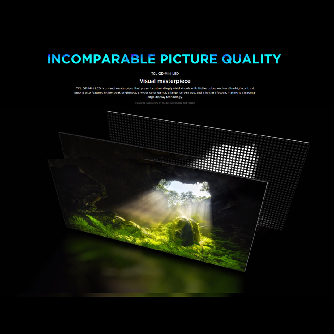 TCL 55" / 65" /75" / 85" / 98" 4K UHD QD-Mini LED Google TV | 55C755 / 65C755 / 75C755 / 85C755 / 98C755 | Full Array Local Dimming | IMAX Enhanced | Google TV with 2 Year Warranty