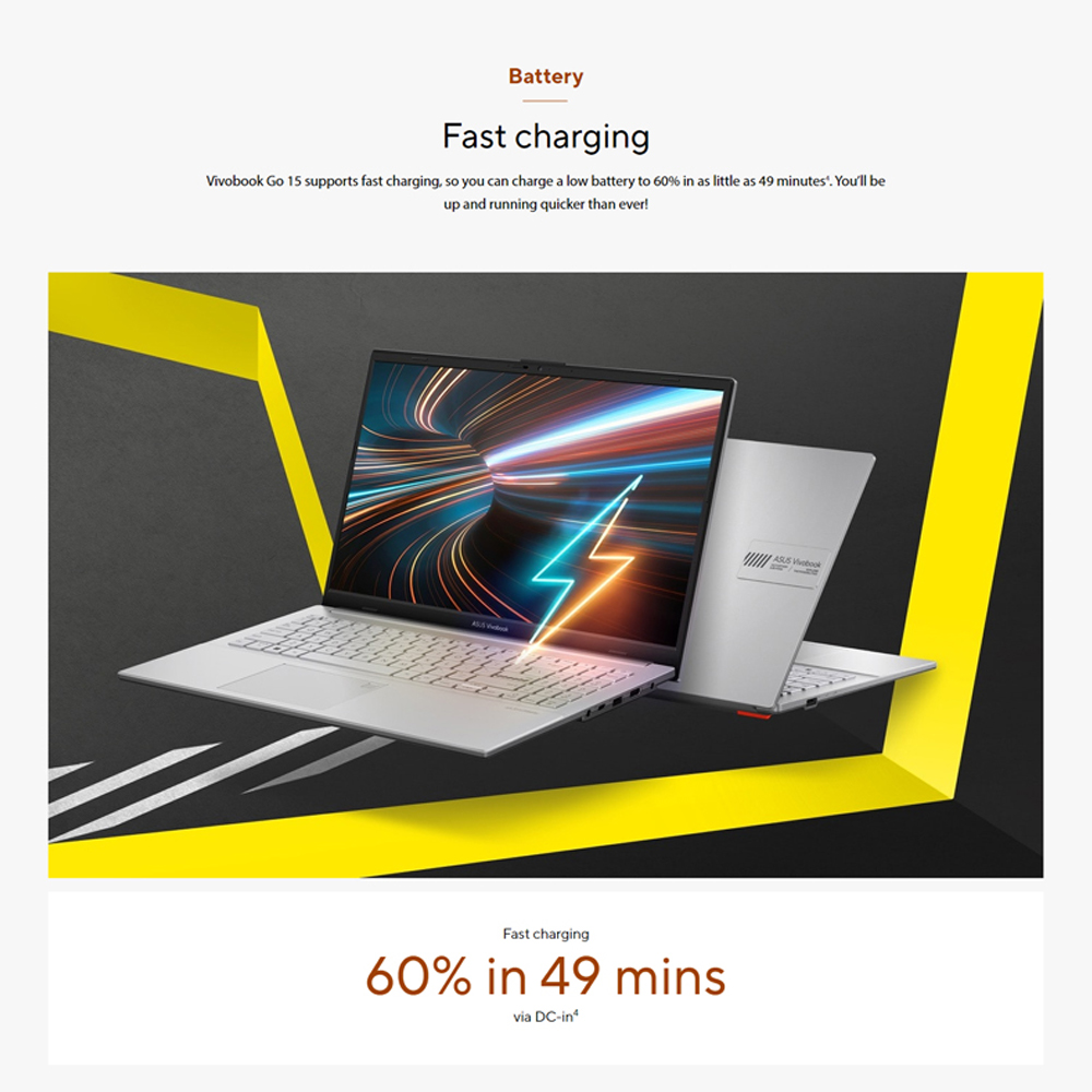 ASUS Vivobook Go 15  Laptop E1504F-ANJ468WS | ASUS Webcam Shield | ASUS AI Noise Cancelation | ASUS WiFi Master | 2  Year General Warranty