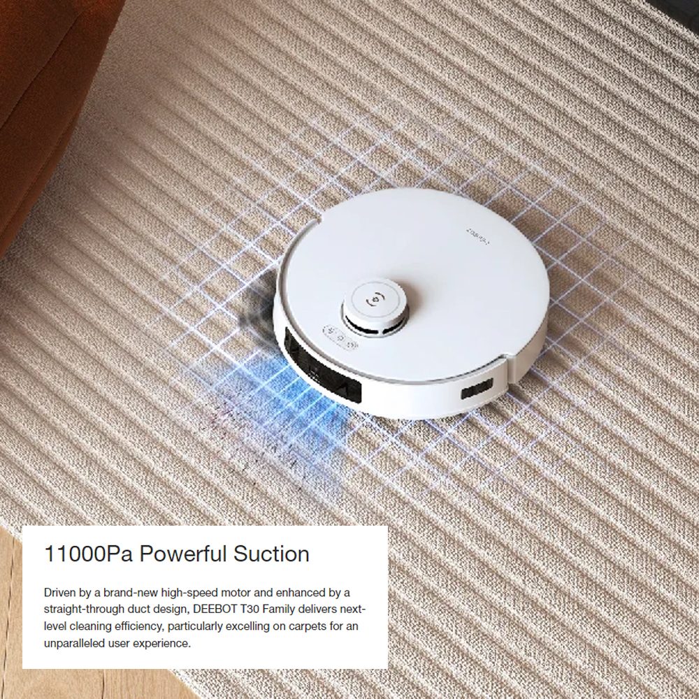 Ecovacs 11000Pa DEEBOT PRO OMNI T30 | Mini OMNI Station | Stylish Appearance | TruEdge Adaptive Edge Mopping