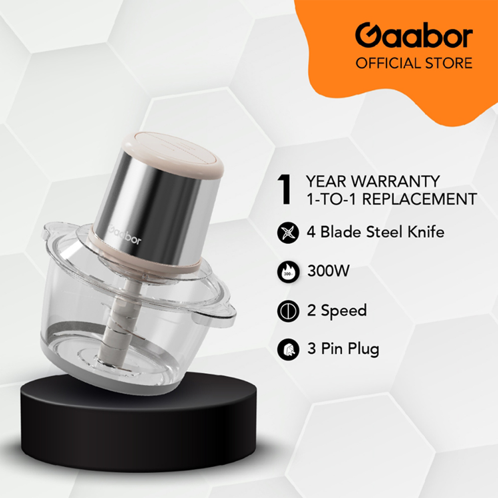Gaabor 2L Food Processor Blender MG20M-WH01A  | 300W High Power |  2L Large Capacity | Easy To Clean | 1  Year General Warranty