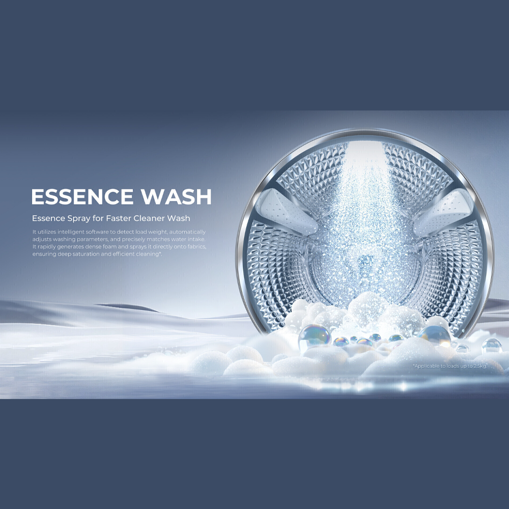 HAIER 9KG/10KG/12KG Color AI Inverter Front Load Washing Machine BP12357S8 | 5 Star Energy Saving Rating | Color AI Panel Screen | Smart Wash (Essence Wash)