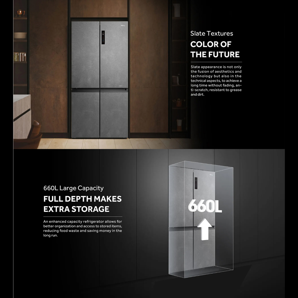 HAIER 758L Multi Doors Twin Inverter Refrigerator HRF-IM758FG(SG)U1 | Full-Sized LED Light Panel | Quite & Energy Saving