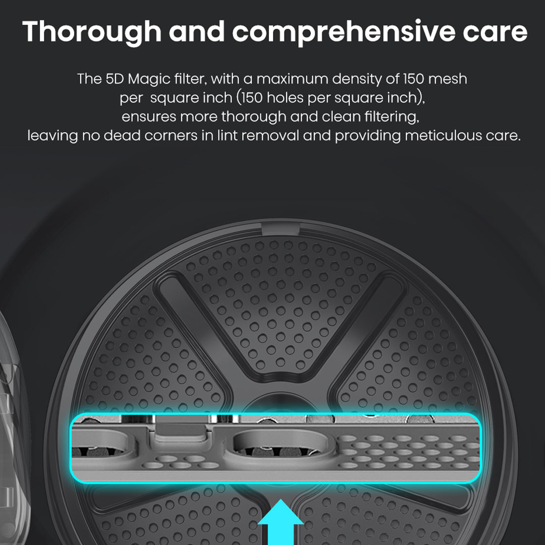 HISENSE 10KG Heat Pump Dryer DH5S1095UB | Buzzer  Electronic Control | Button Program Selection | Heat Pump Drying | Transparent Door | Dryer with 2 Years Warranty