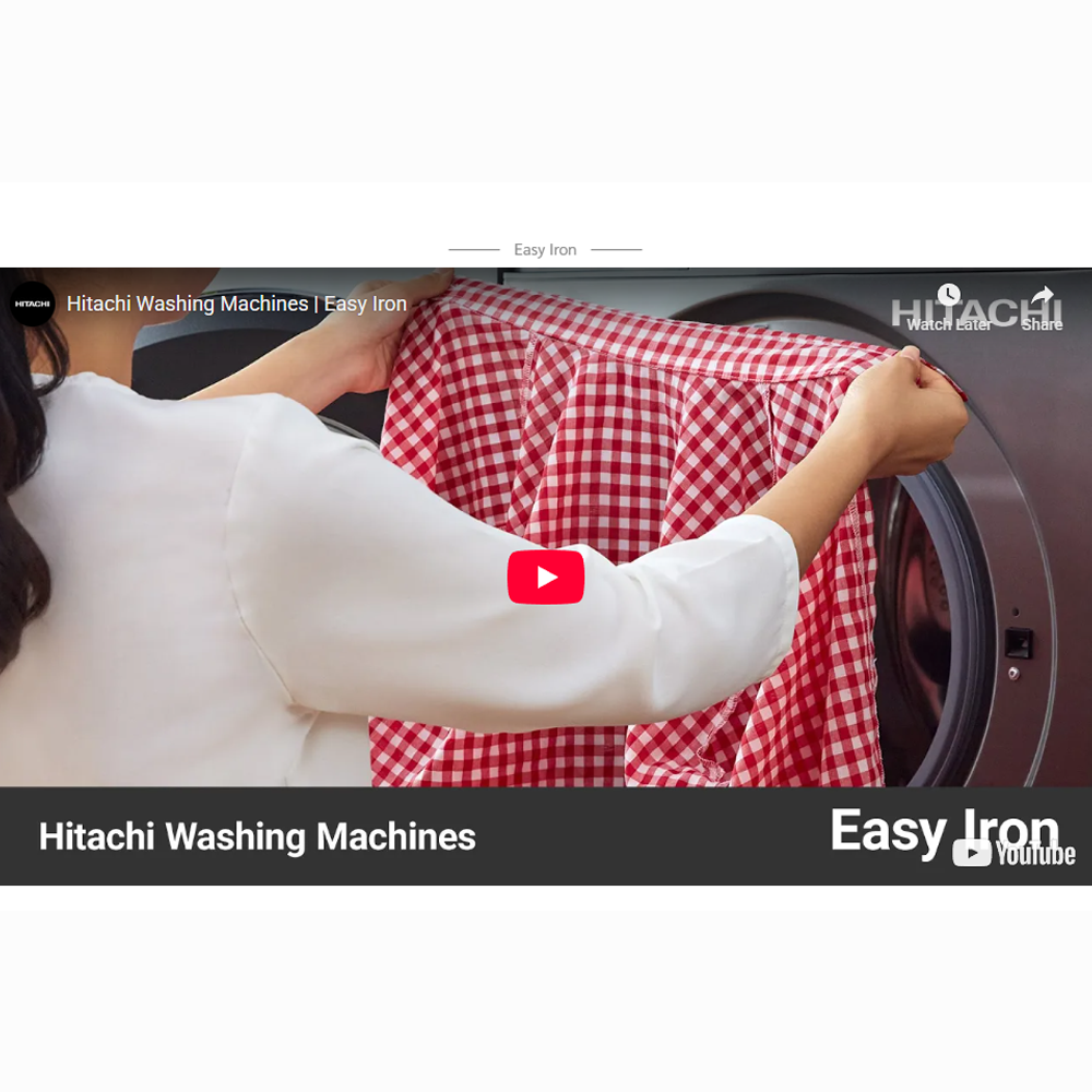 Hitachi 9/ 10KG Front Load Inverter Steam & Hygiene Washing Machine BD-90YFVEM / BD-100XFVEADM | Steam & Hygience Programme | Efficient Inverter Motor | 15 Preset Programmes