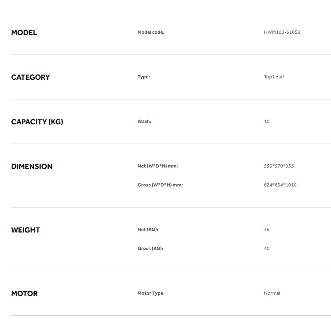 HAIER 10KG Top Load Non-Inverter Washing Machine Starry Silver HWM100-316S6 | Auto Restart | Anti-Bacterial Pulsator | Pillow Drum | Hijab Mode | Washing Machine with 2 Years Warranty