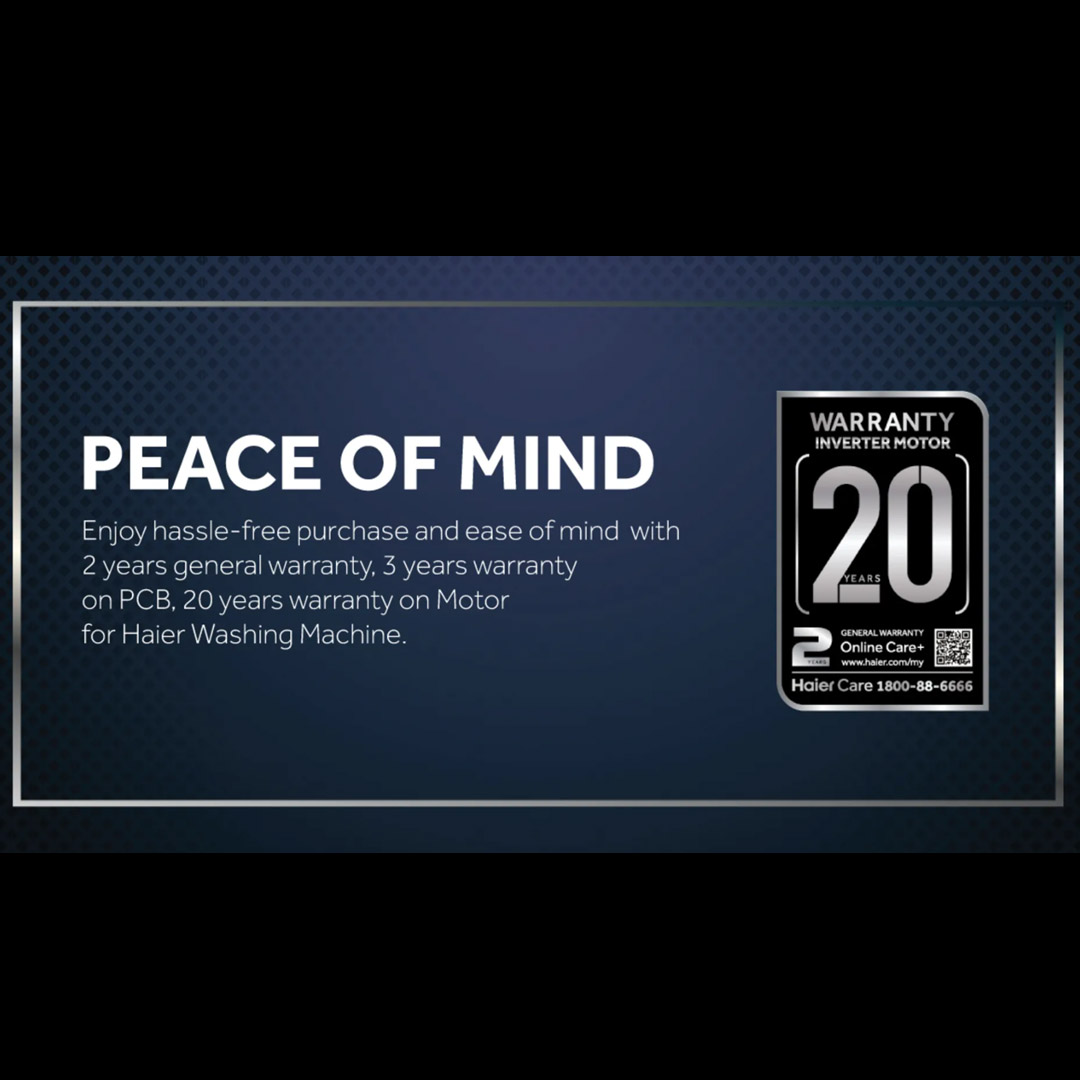 HAIER 20KG Top Load DD Inverter Washing Machine Graphite Silver HWM200-BD2178S8 | DD Inverter | Auto Dosing | Soft Closing Tempered Glass Lid | Washing Machine with 2 Years Warranty