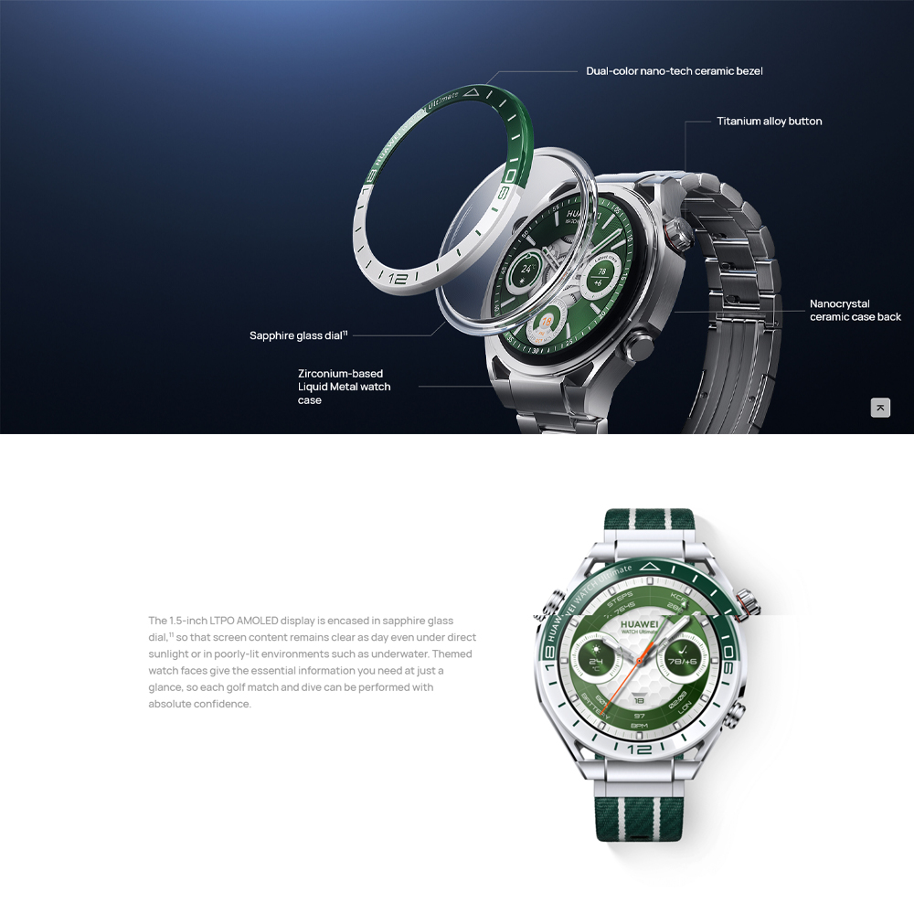 Huawei Watch Ultimate HNBR/ Titanium Strap | Liquid Metal Material | Pro-level Sports | Bluetooth Calling