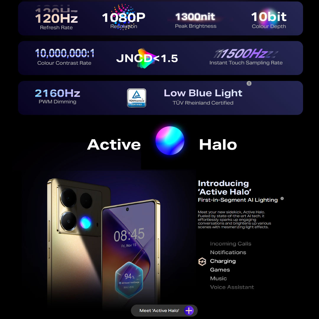 Infinix Note 40 8GB+256GB | Li-Po 5000mAh | 45W | 6.78 inches | Flexible AMOLED display | Mediatek Helio G99 Ultimate | Smartphone with 1 Year Manufacturer Warranty