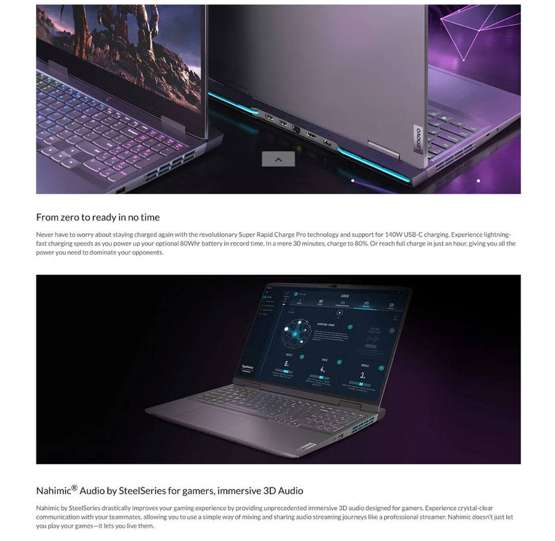 Lenovo LOQ 15IRH8 Laptop 82XV00WGMJ (Intel Core i5-12450H/ 8GB+512GB / 15.6-inch / ) | 170W Slim Tip (3-pin) | Windows 11 Home | AI Chip: LA1 | Laptop with 2 Years Warranty