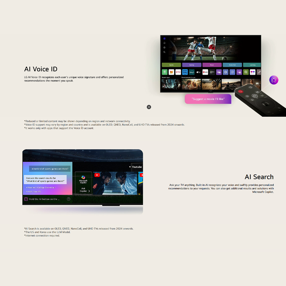 LG 43"/ 50"/ 55"/65" 4K UHD AI TV UA73 Smart TV 43UA7350PSB|50UA7350PSB|55UA7350PSB|65UA7350PSB | AI Magic Remote | AI Processor Gen8 |  HDR10 Pro