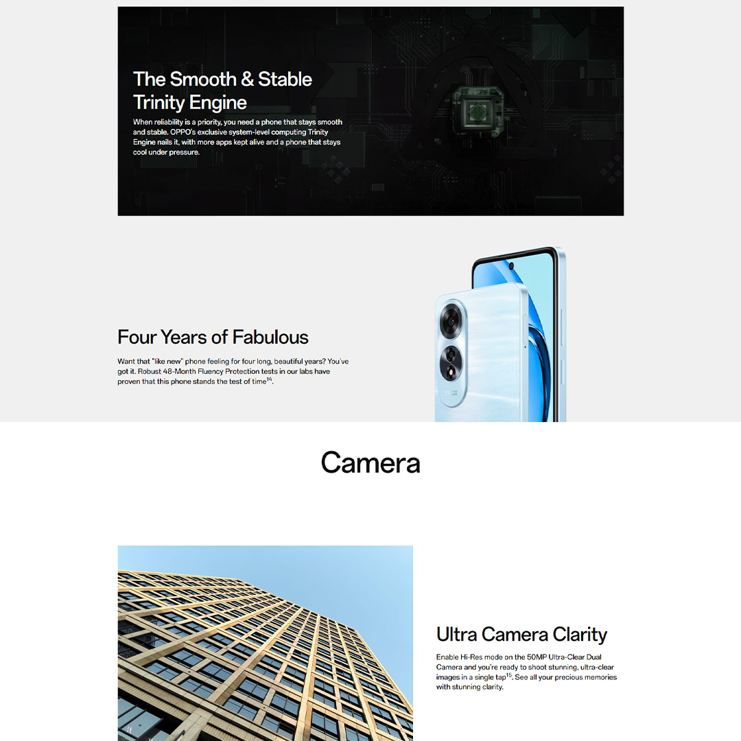 OPPO A60 (8GB+8GB+128GB / 8GB+8GB+256GB) | 5000mAh | 45W wired | 6.67-inch | 90Hz, LCD | Qualcomm Snapdragon 680 SoC | Smartphones with 1 Year Warranty