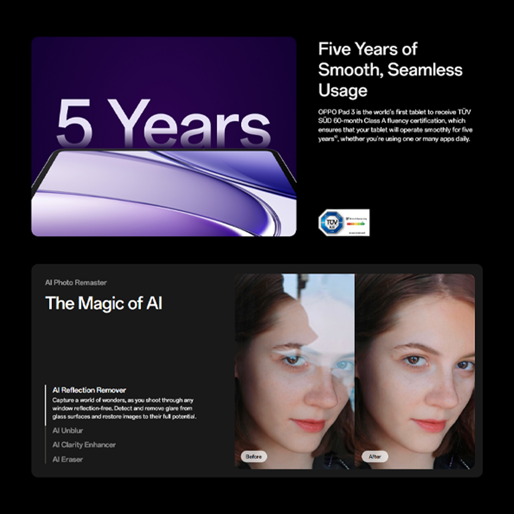 OPPO Pad 3 Matte Display Edition | Mediatek Dimensity 8350 |  Ultra Thin Design | Five Year Fluency Protection